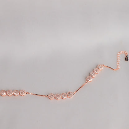 Rose Gold Circle Sparkling Bracelet