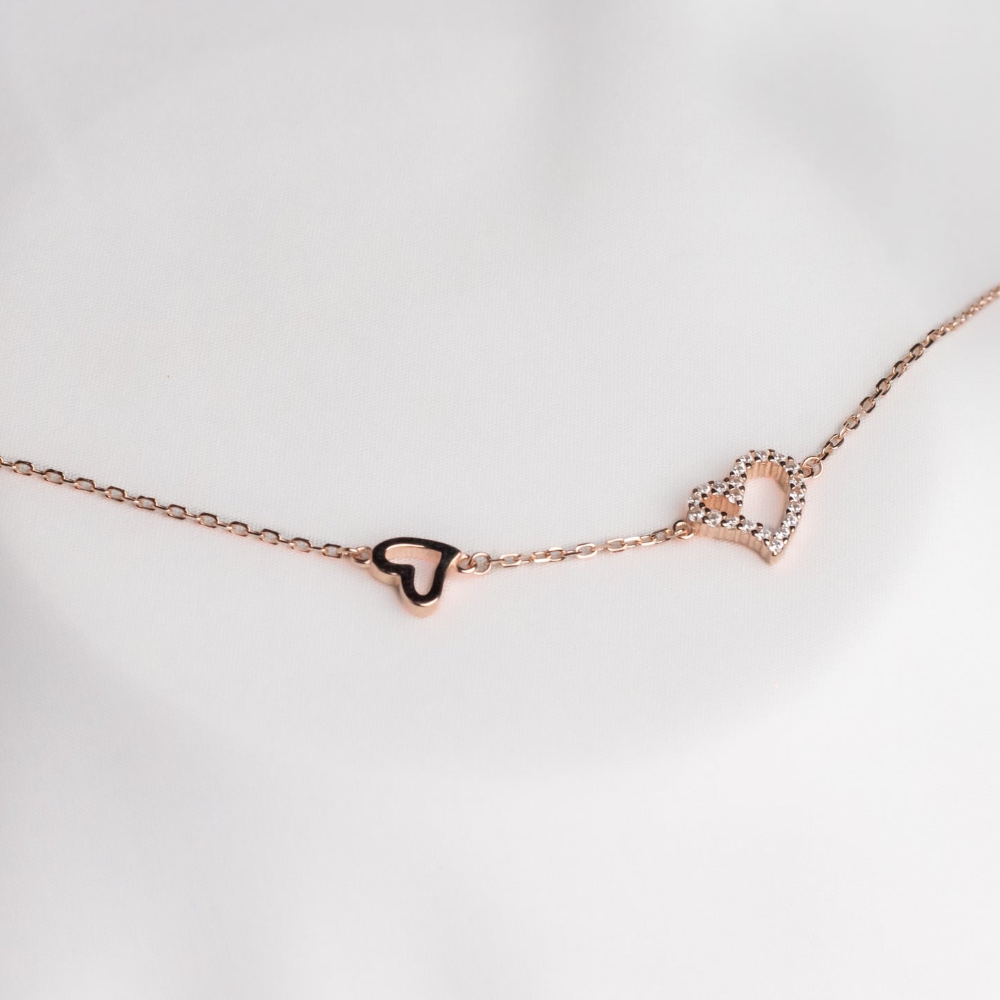 Rose Gold Dual Heart Bracelet