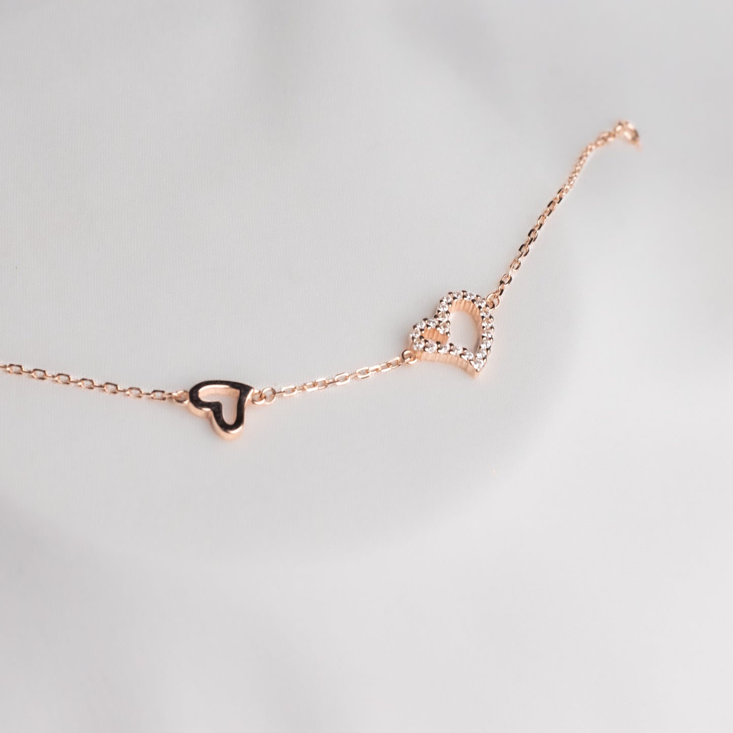 Rose Gold Dual Heart Bracelet