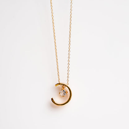 Golden Love And Stars Pendant