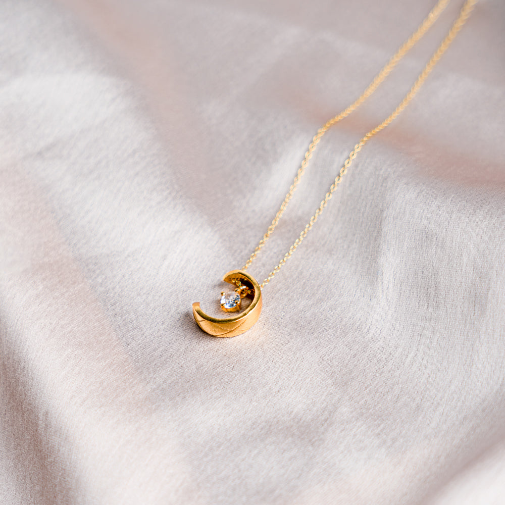 Golden Love And Stars Pendant