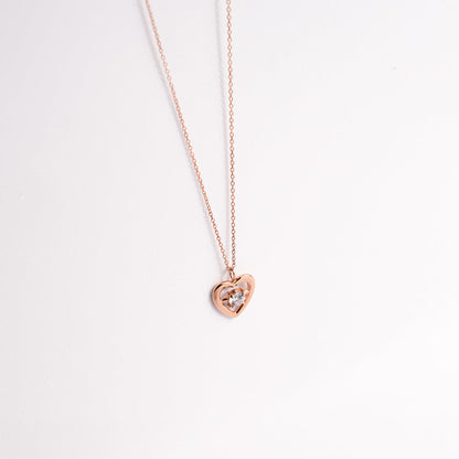 Rose Gold Timeless Romance Heart Pendant