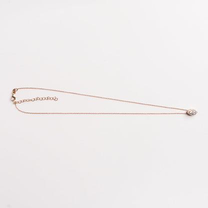 Rose Gold Halo Marquise Pendant