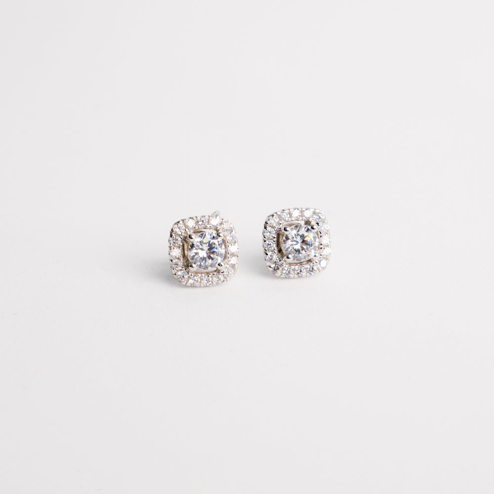 SOLITAIRES HALO EARRING