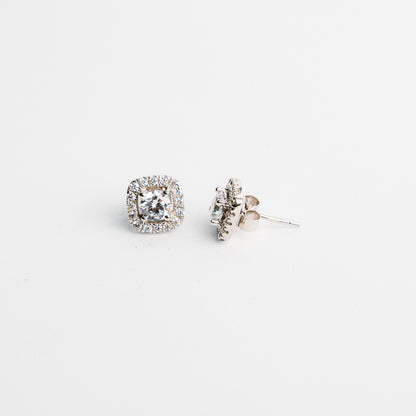 SOLITAIRES HALO EARRING