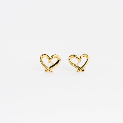 HOLLOW HEART STUDS