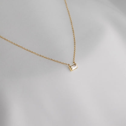 Golden  Baguette Minimal Pendant
