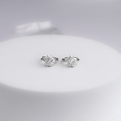 Shining Stars Huggies Silver Earrings