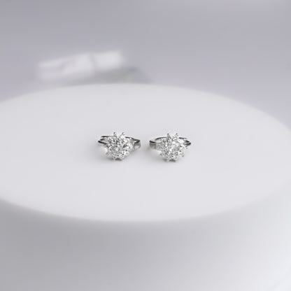 Shining Stars Huggies Silver Earrings