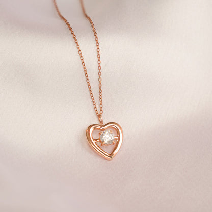 Rose Gold Timeless Romance Heart Pendant