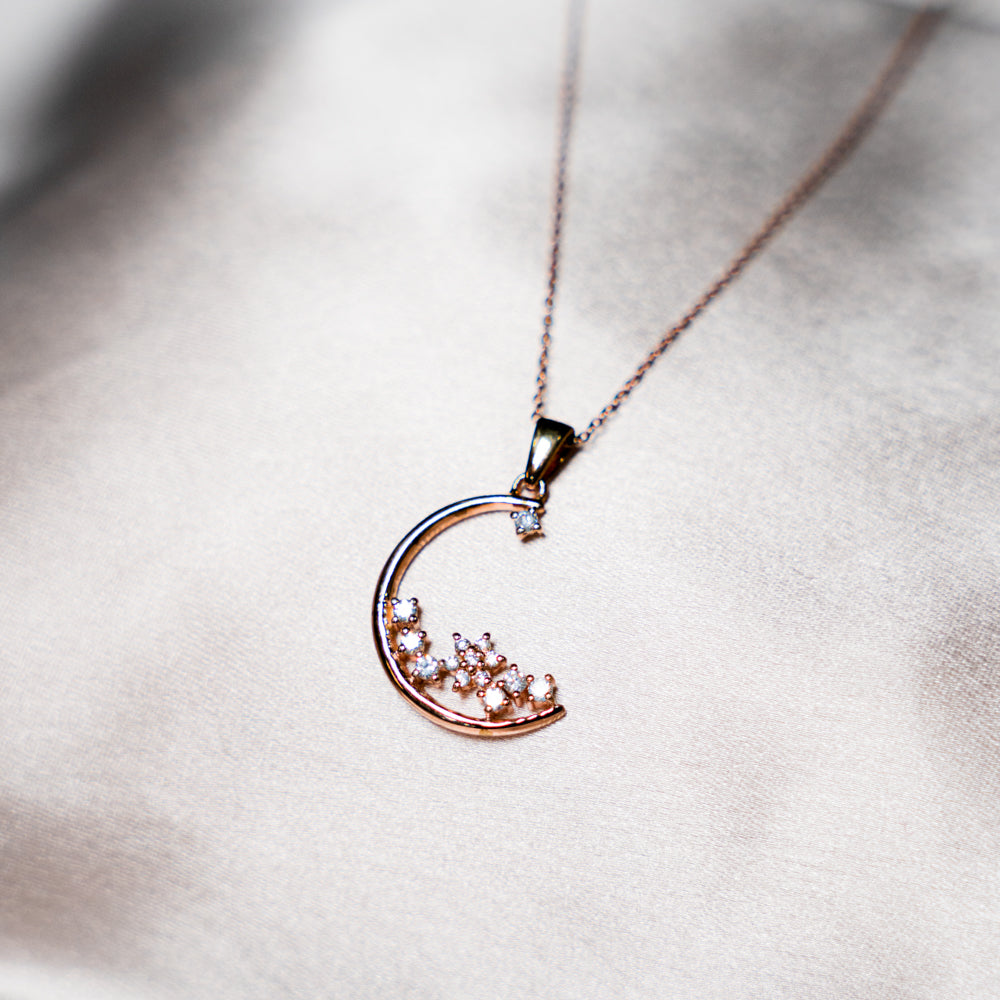 Rose Gold Constellation Of Stars  Pendant