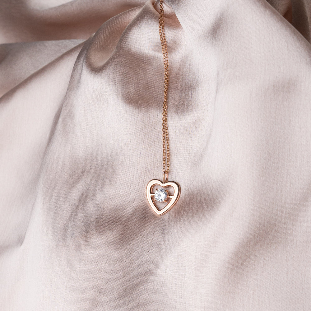 Rose Gold Timeless Romance Heart Pendant