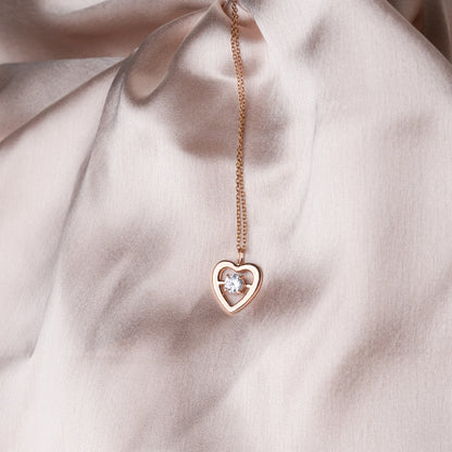 Rose Gold Timeless Romance Heart Pendant
