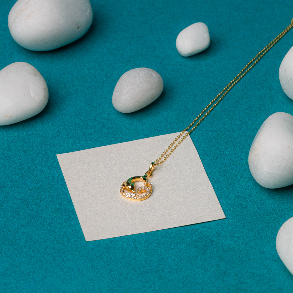 Golden Love From Dolphine Pendant