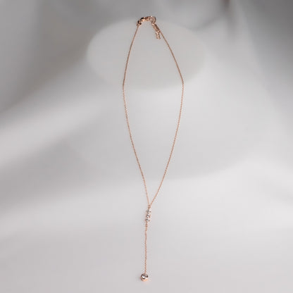 Triple Stone Solitaire Lariate Necklace
