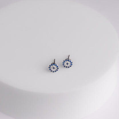 Evil Eye Minimal Silver Stud