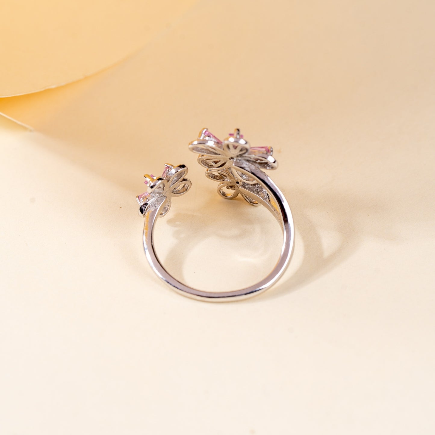 Blossoming Blush Crystal Ring