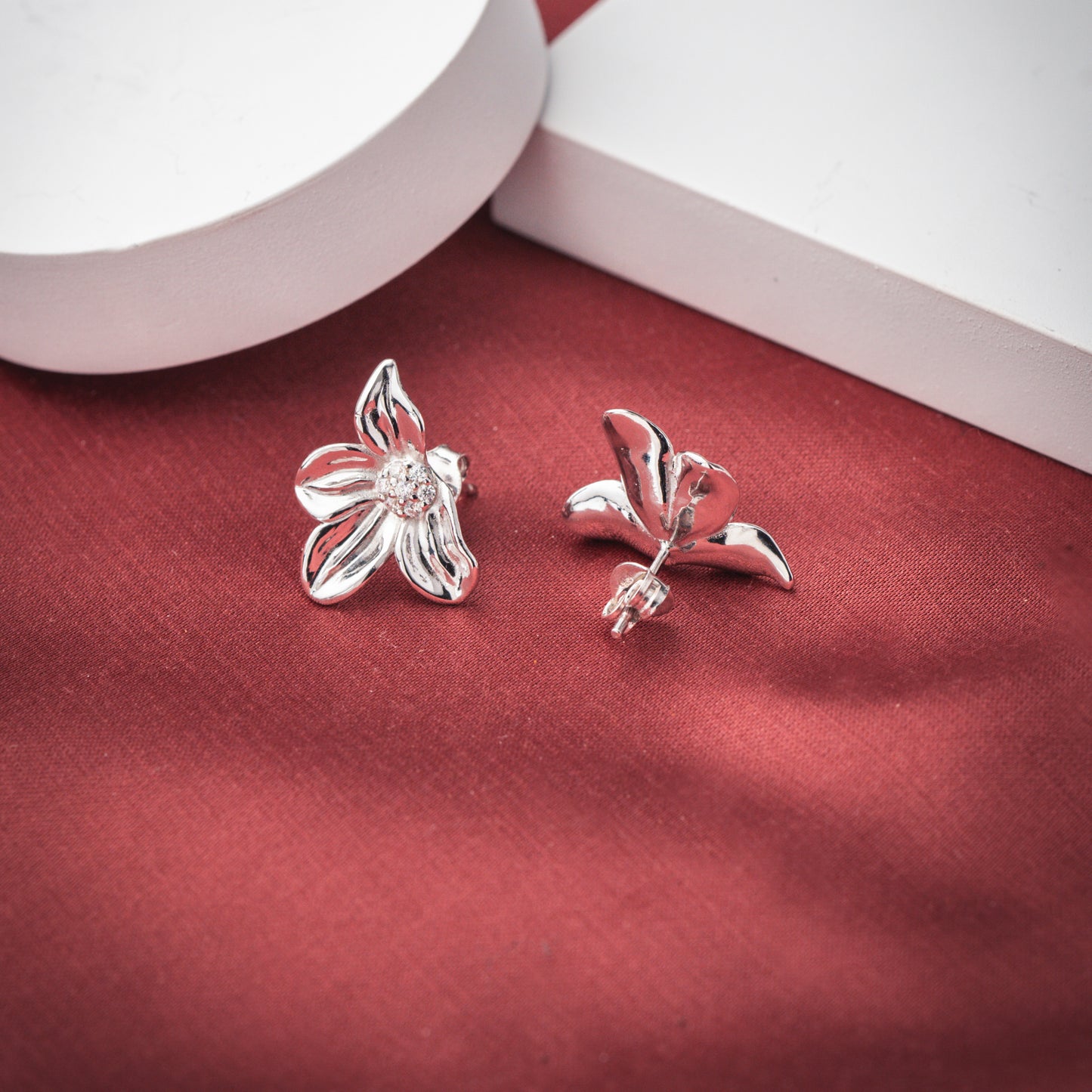 Sterling Petal Elegance Earring