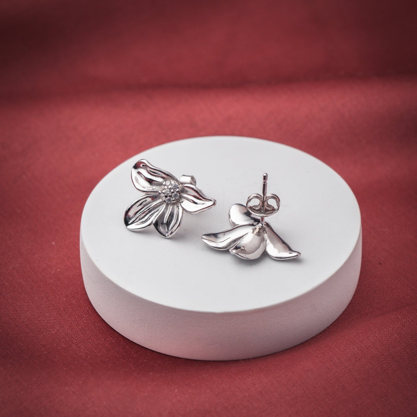 Sterling Petal Elegance Earring