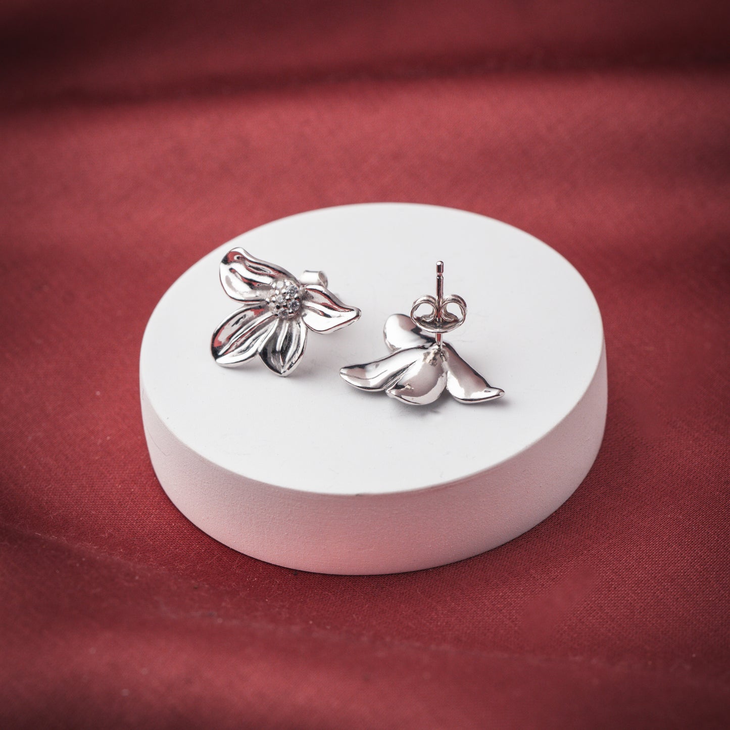 Sterling Petal Elegance Earring