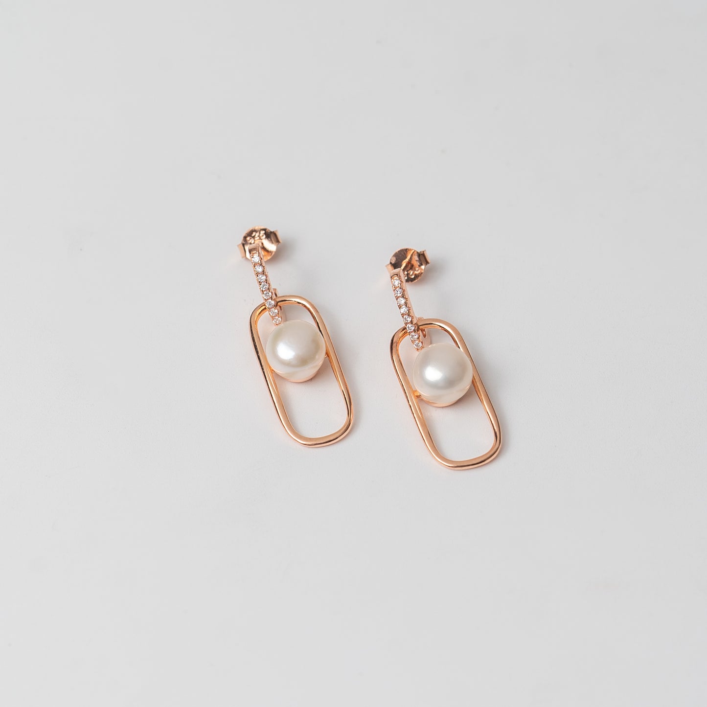 Rosy Pearl Drop Earrings