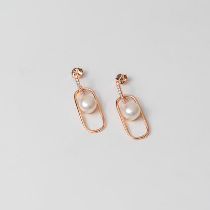 Rosy Pearl Drop Earrings