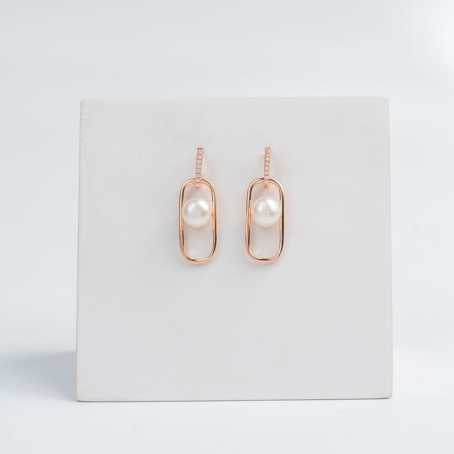 Rosy Pearl Drop Earrings