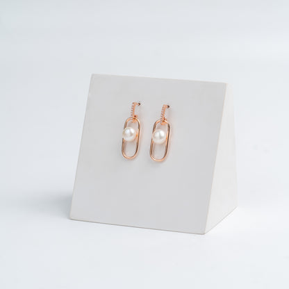 Rosy Pearl Drop Earrings