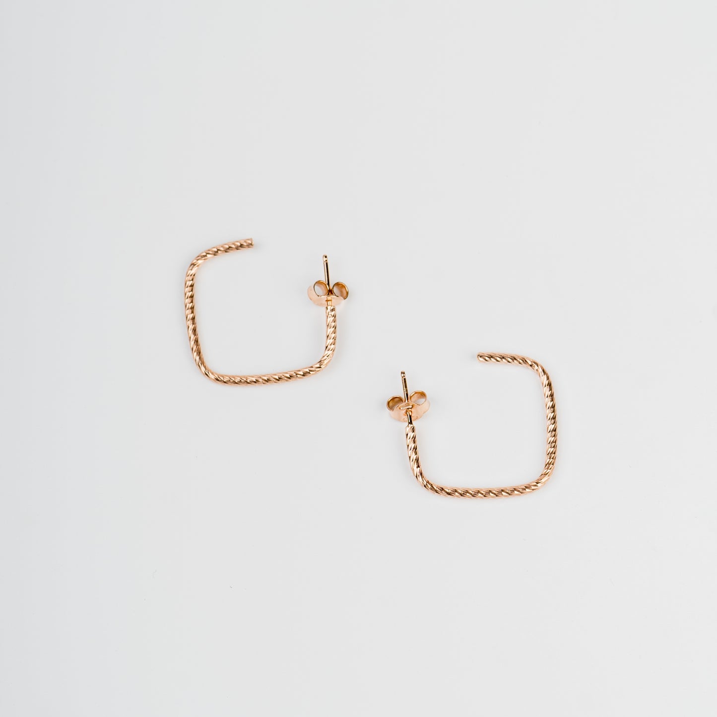 Rosy Rectangle Slip Hoops Earring