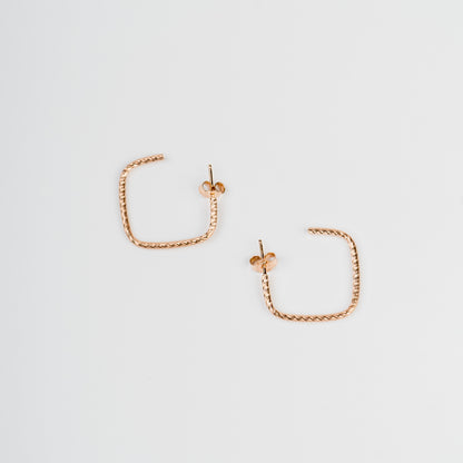 Rosy Rectangle Slip Hoops Earring