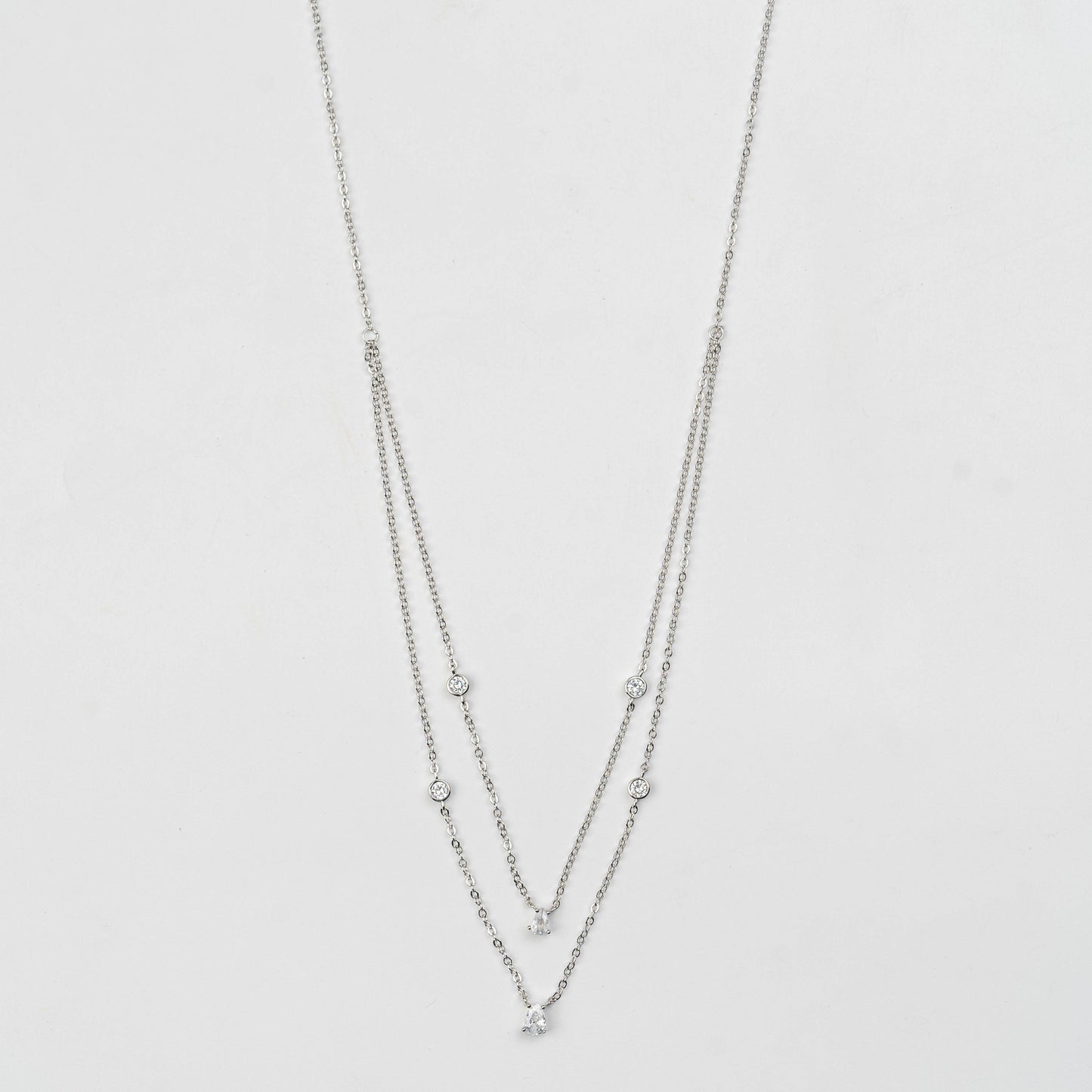 Solitaire Ensemble Drop Necklace