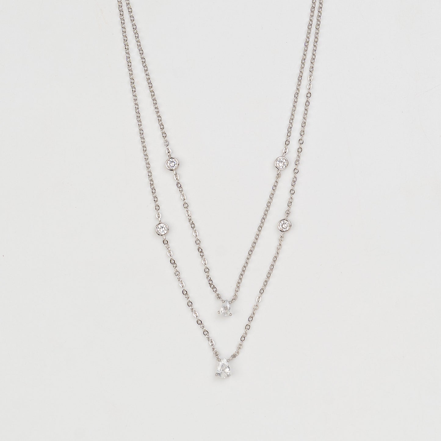 Solitaire Ensemble Drop Necklace