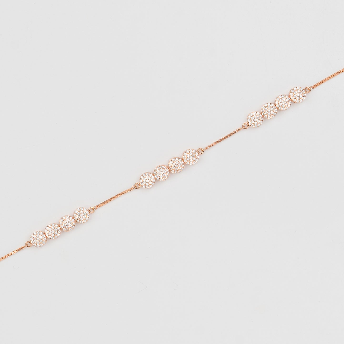 Rose Gold Circle Sparkling Bracelet