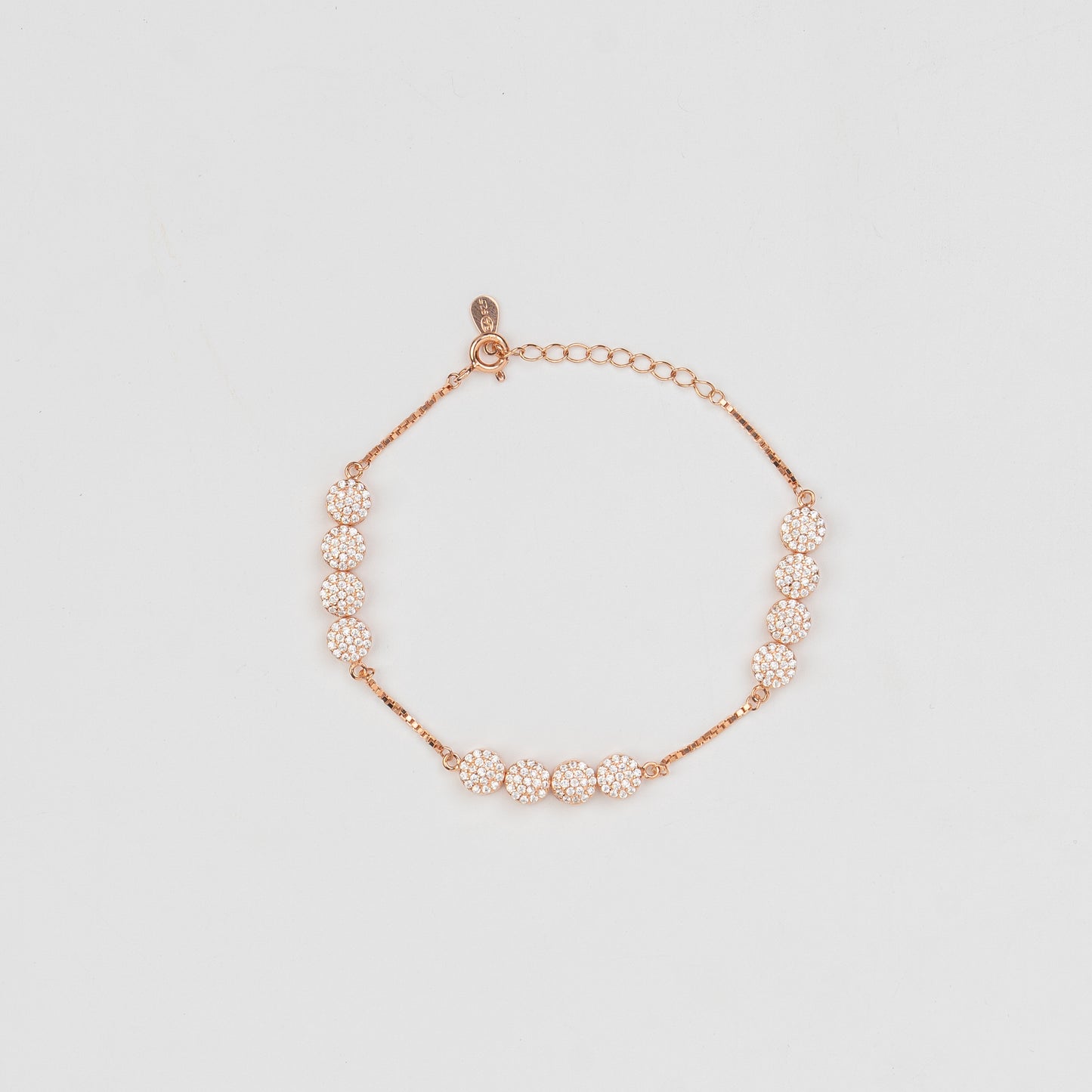 Rose Gold Circle Sparkling Bracelet