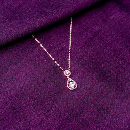 Sparkling Solitaire Drop Pendant