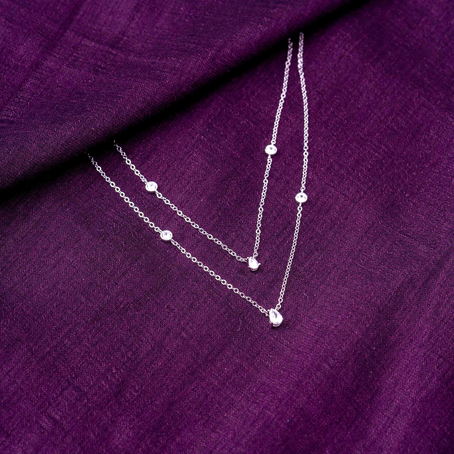 Solitaire Ensemble Drop Necklace