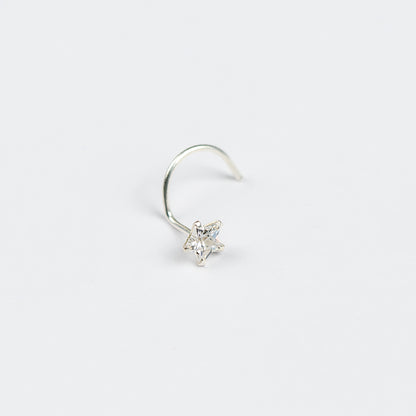 Star Cubic Zirconia Pierced Nosepin