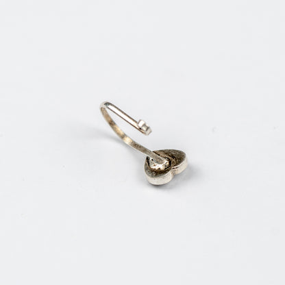 Cutesy Heart Oxidized silver Cilpon Nose Pin