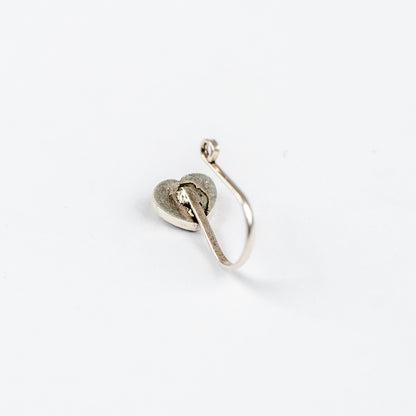 Cutesy Heart Oxidized silver Cilpon Nose Pin