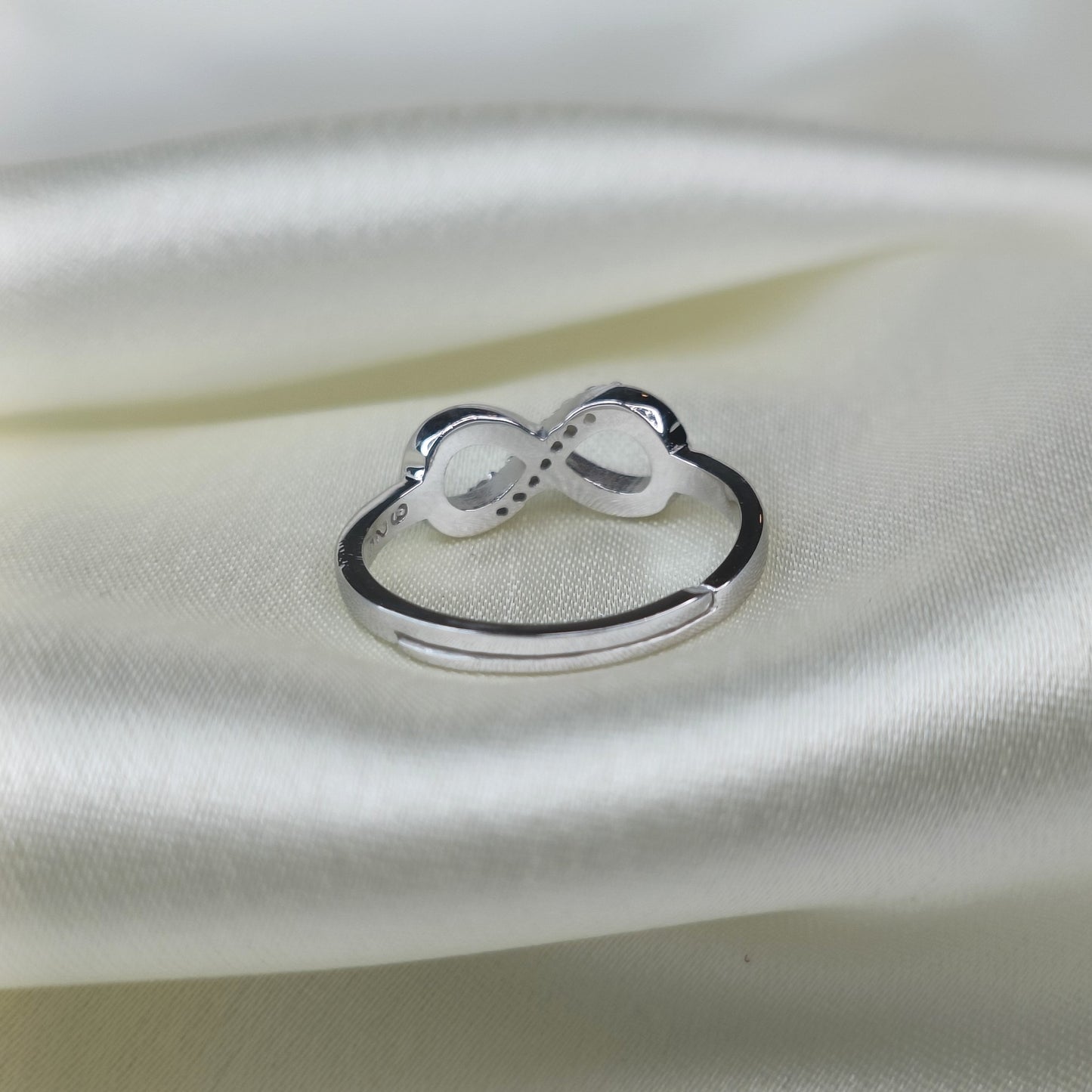 Love Infinity Adjustable Silver Ring