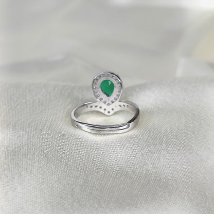 Emerald Chevron Chic Ring