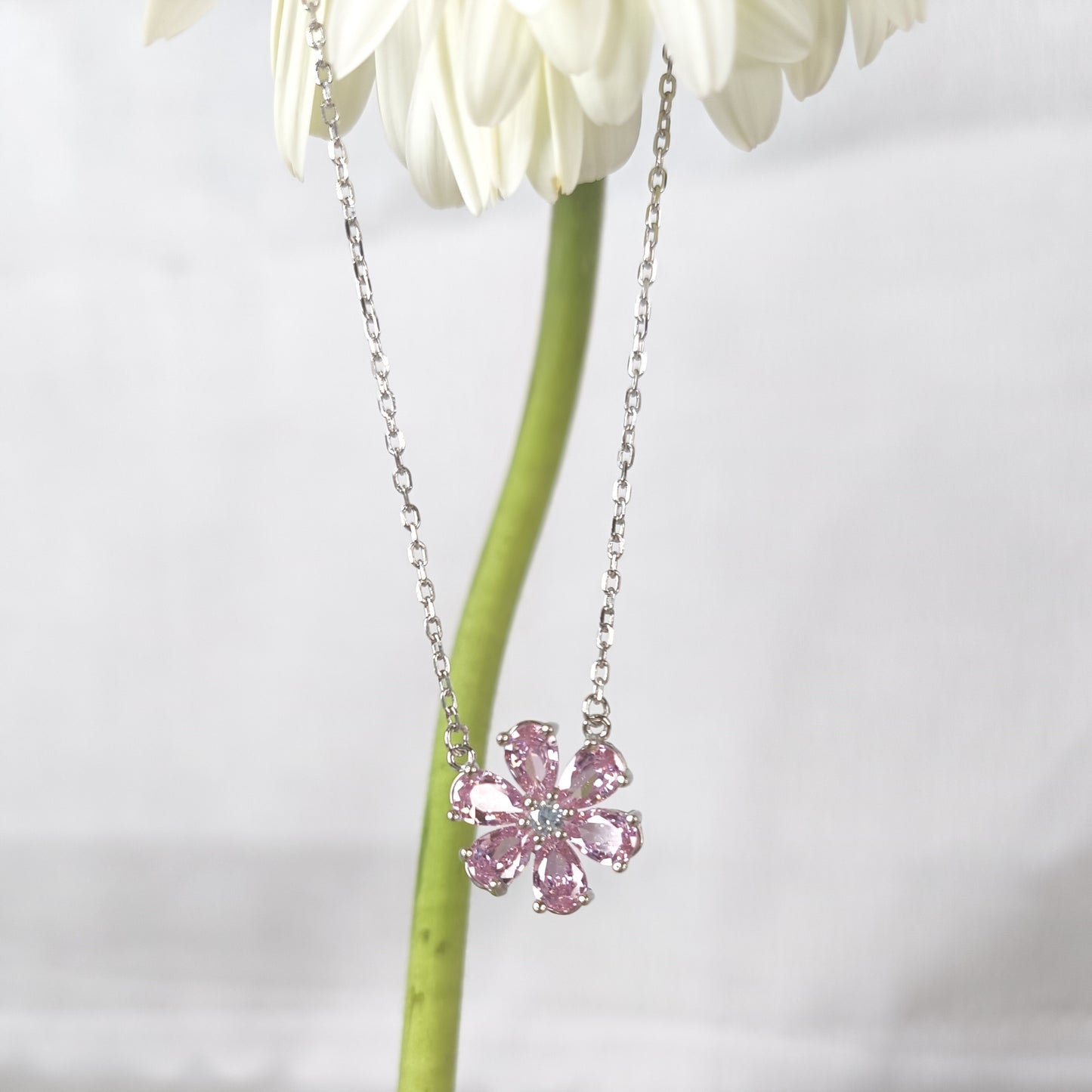 Blossom Pink Love Silver Pendant