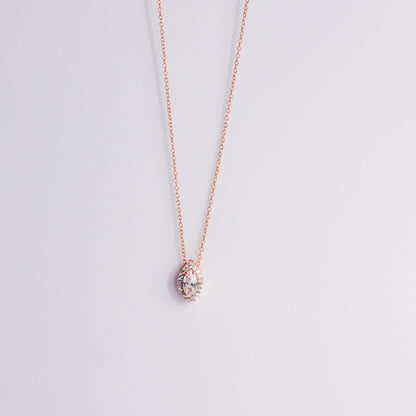 Rose Gold Halo Marquise Pendant