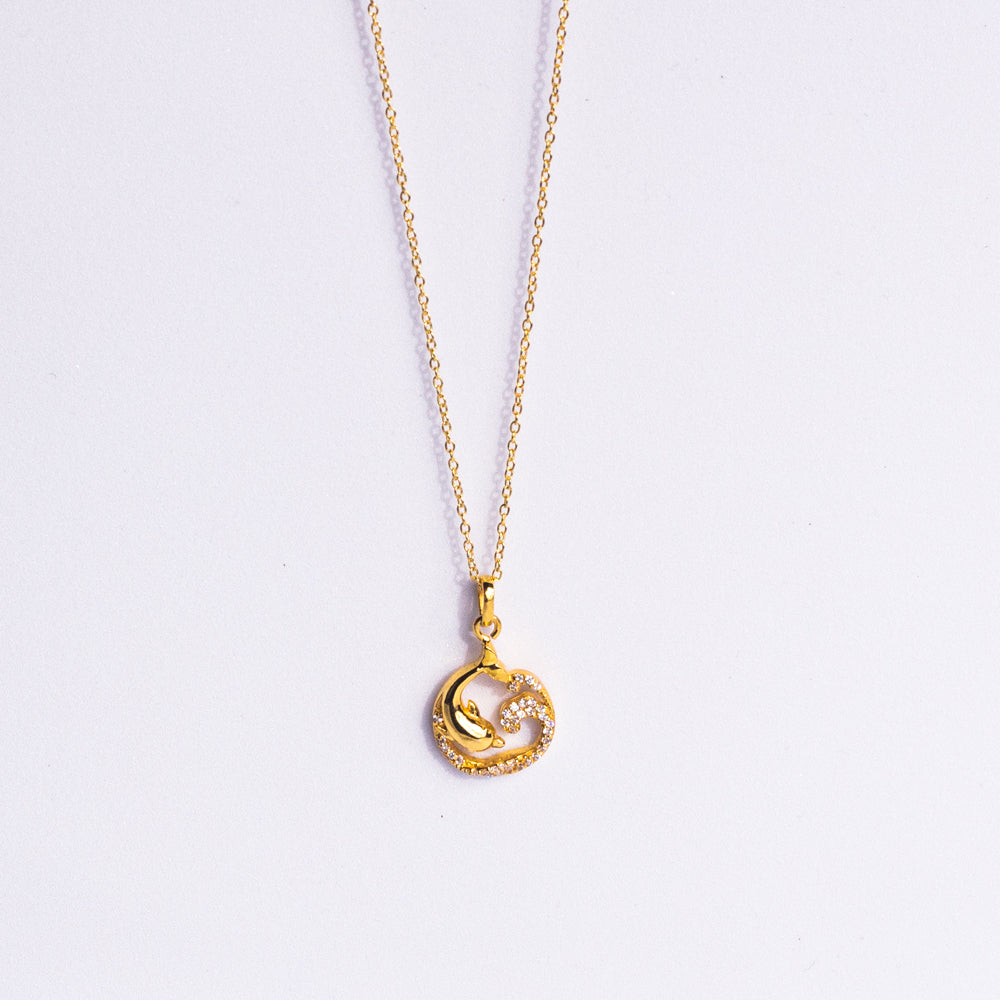 Golden Love From Dolphine Pendant