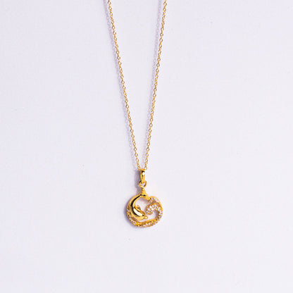 Golden Love From Dolphine Pendant