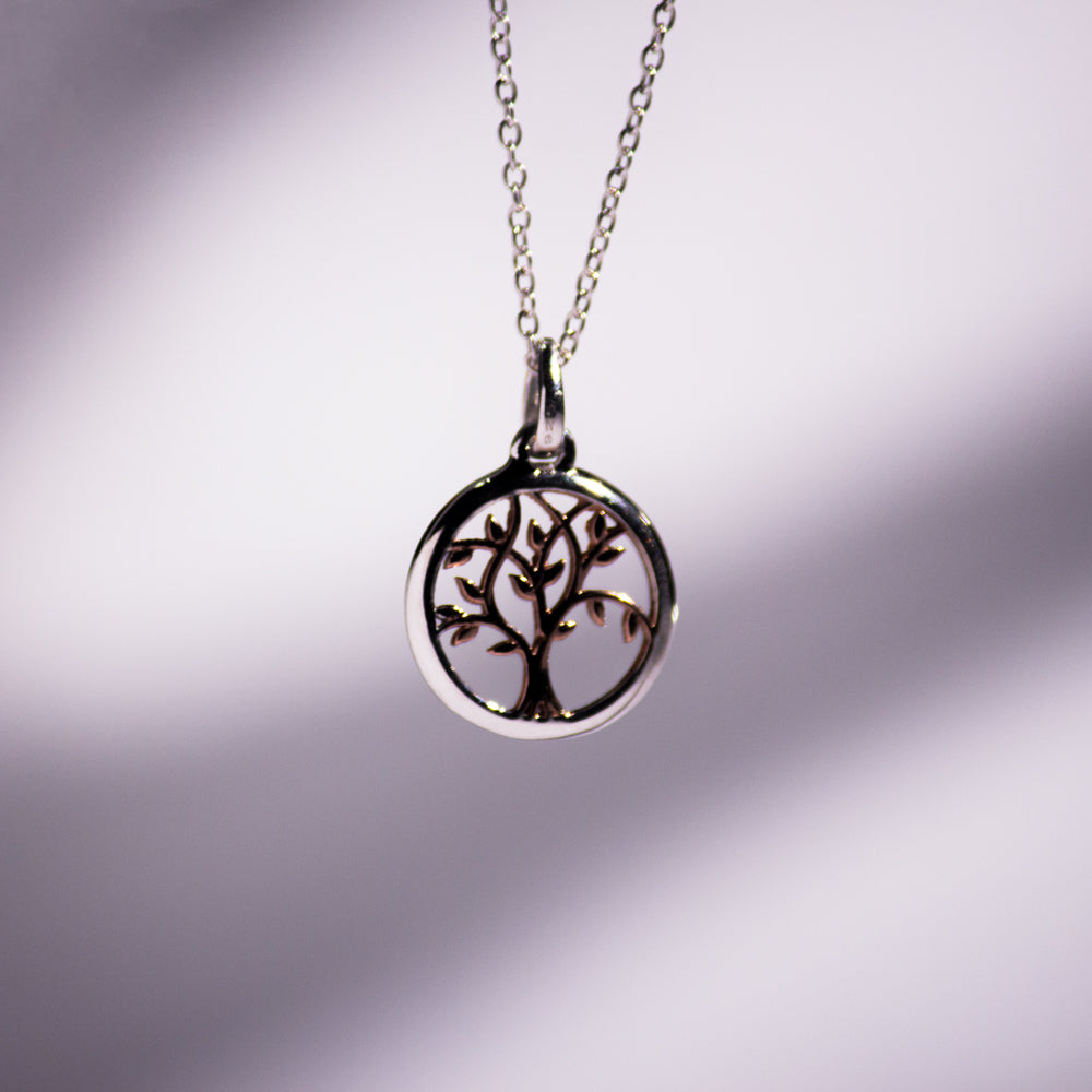 Dual Tone Tree Of Life Pendant