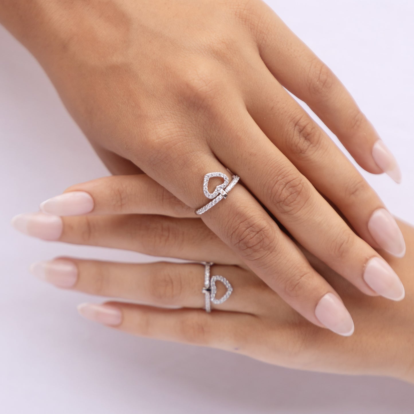 Silver Heart Charm Ring