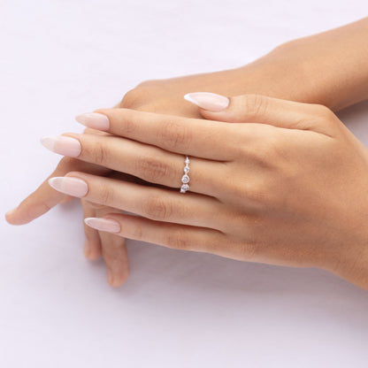 Silver Shiny Solitaires Ring