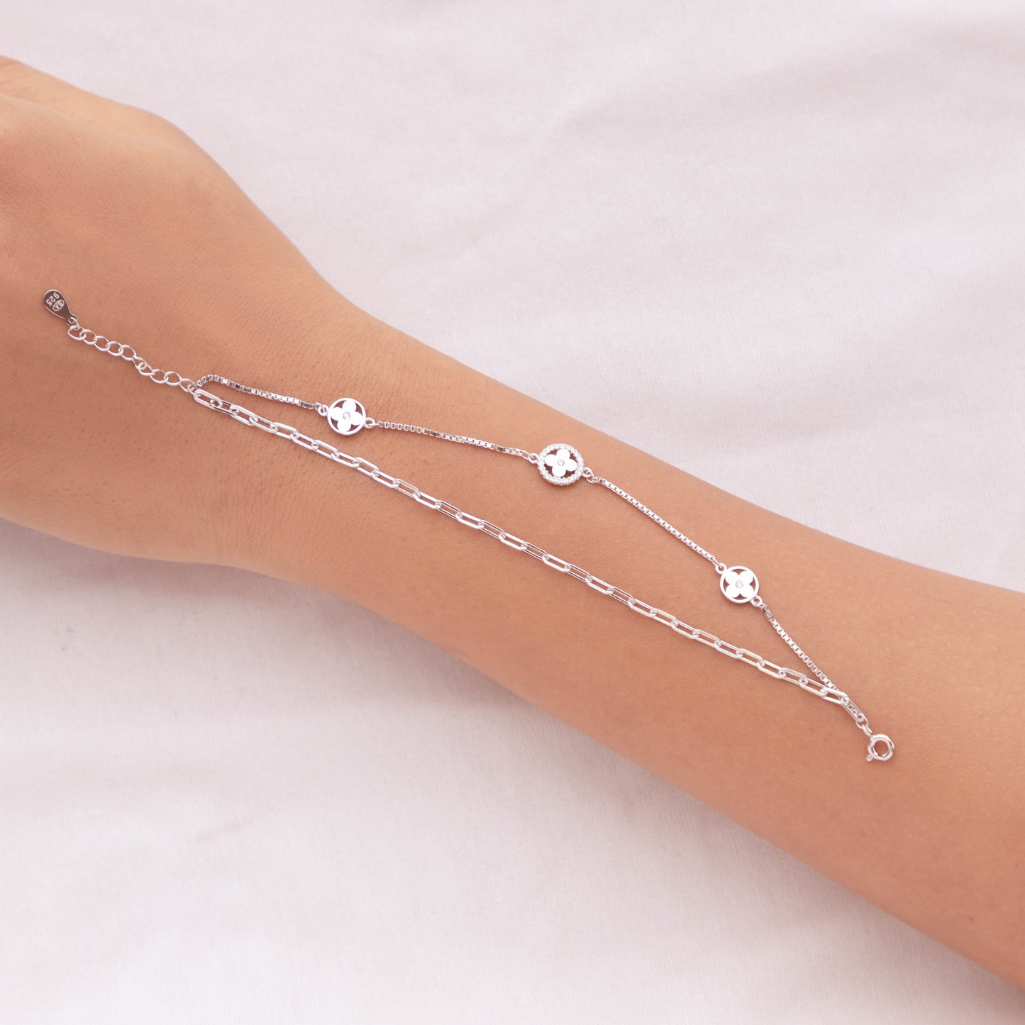 Silver Flower Bracelet