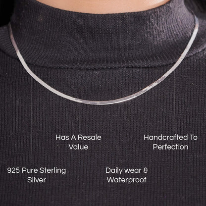 Flat Sleek Snake Chain in Sterling Silver